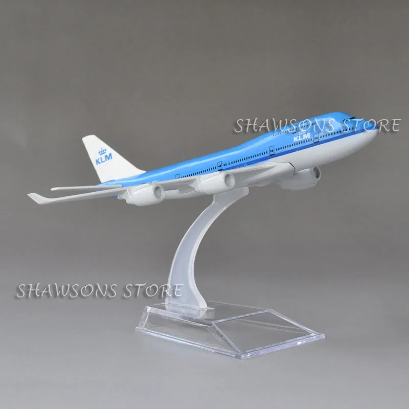 Литая под давлением металлическая 1:440 игрушка в виде самолета Boeing 747-400 KLM Airliner 16 см миниатюрная копия