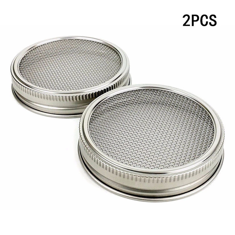 2pcs/set Stainless Steel Flour Sieve Garden Sprouting Lids Home