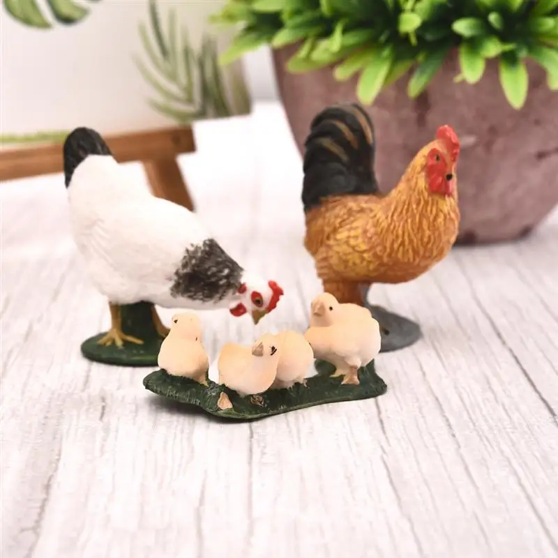 Имитация курицы утка гусь статуэтки модель животного на ферме домашний декор
