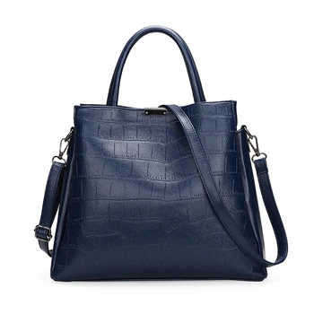 

High quality tote hand shoulder crocodile pattern women composite casual leather bag purse messenger lady bag set for women