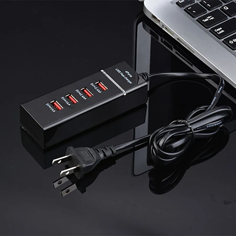 EU US Plug Adapter For IPhone 11 Pro 4 USB Port Fast Phone Charger Travel Wall Power Fast Charging For Samsung Mobile Phones
