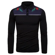 Ou Code Polo2019 Новая мужская рубашка поло с длинными рукавами и вышивкой в английском стиле