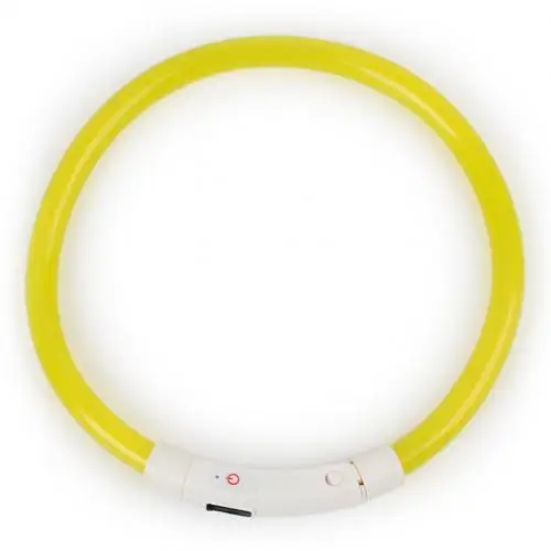 Yellow M Водонепроницаемый Usb зарядка ошейник для питомца собаки щенка шеи домашний сад перезаряжаемый светодиодный ночной мигающий светящийся - Цвет: Yellow M