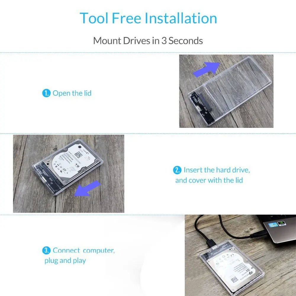 USB3.0 HDD Ŭ 2.5 ġ  Ʈ SATA SSD ϵ ̺ ̽  6 ׶Ʈ    HDD ̽
