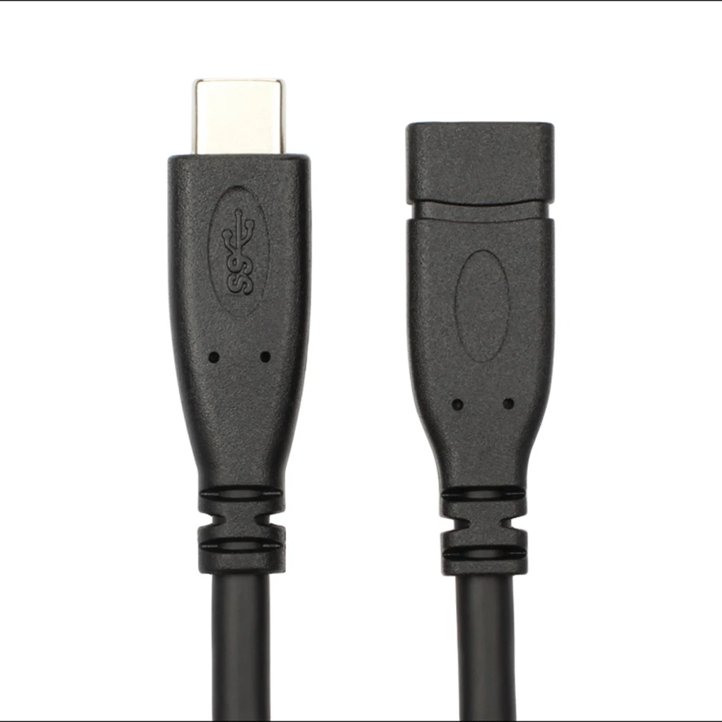 

elenxs Male To Female Adapter Cable USB 3.1 Type-c Extension Cord High Transmission Speed Standard 16 Cores Black