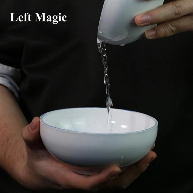 Вода сверху чаши(белый, Dia 13,5* H5.5cm) Волшебные трюки Иллюзия сцены реквизит для фокусов комедии пустая Двойная чаша воды Magia