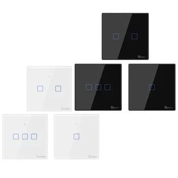 

T0/T1/T2/T3 UK PLUG TX Wifi Touch Wall Light Wireless Switch Smart Home 1/2/3 Gang Voice/APP Remote Control With Alexa Google