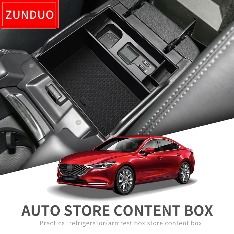 Органайзер для аксессуаров ZUNDUO ящик хранения в подлокотнике автомобиля Mazda 6 Atenza