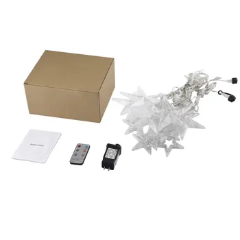 

ICOCO 2.2m 108 LEDs 12 Star Curtain String Light for Christmas Party Wedding Decor with Remote controller (Warm White) Drop Ship