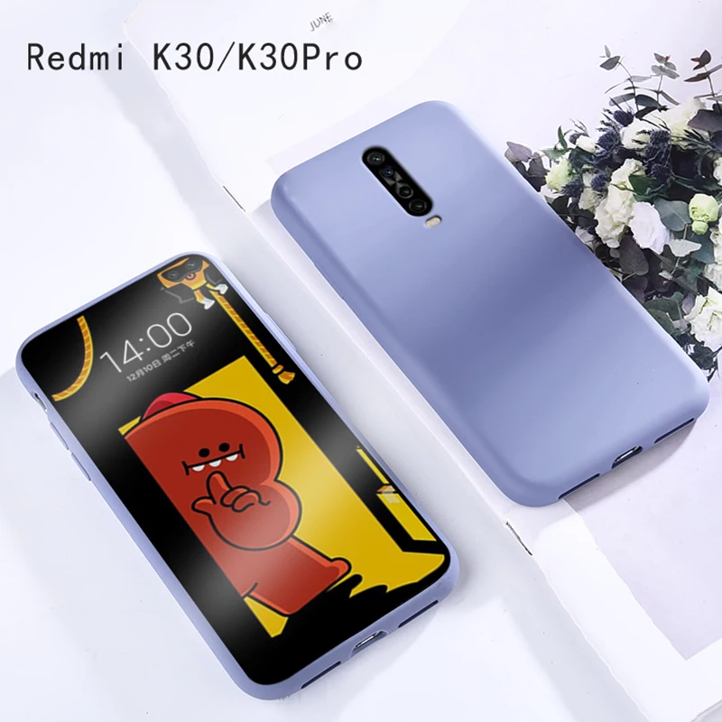 Чехол для Xiaomi Redmi K30 жидкий силиконовый резиновый противоударный мягкий чехол Xiomi