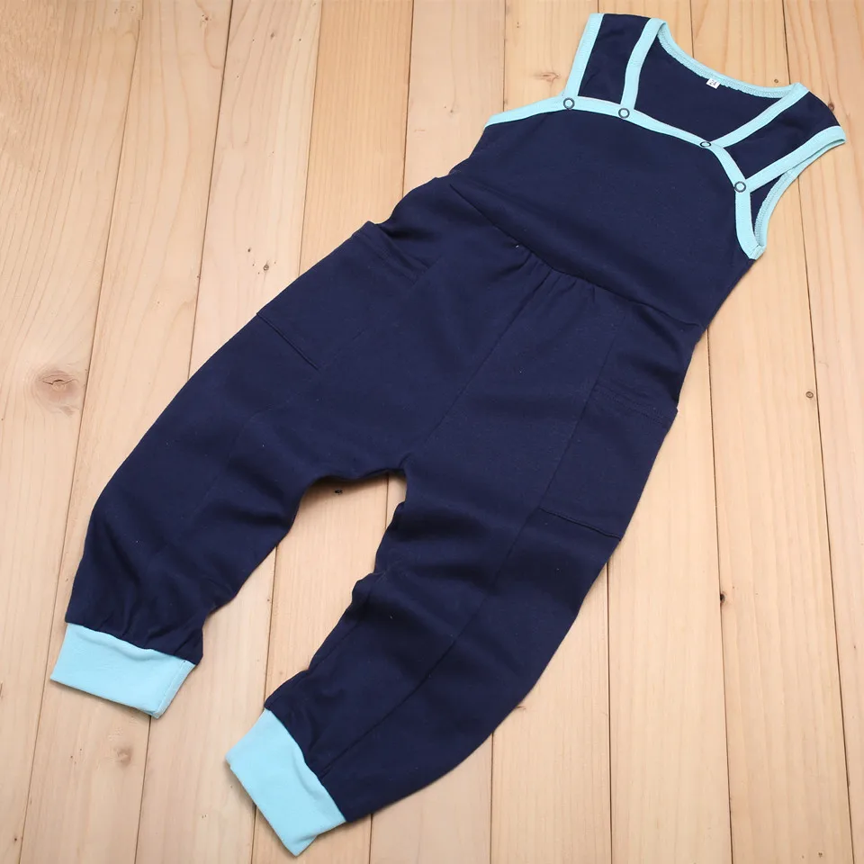 Мальчиков летом пошел новорожденных детей с коротким рукавом простую пижаму комбинезон черно- серой playsuits для новорожденных новых - Цвет: Blue
