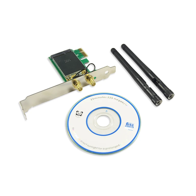 Хорошее качество мини PCI-E к PCI-E беспроводной адаптер сетевой модуль с 2 антенной WiFi RF Win7 64 Mac OS Лучшая цена