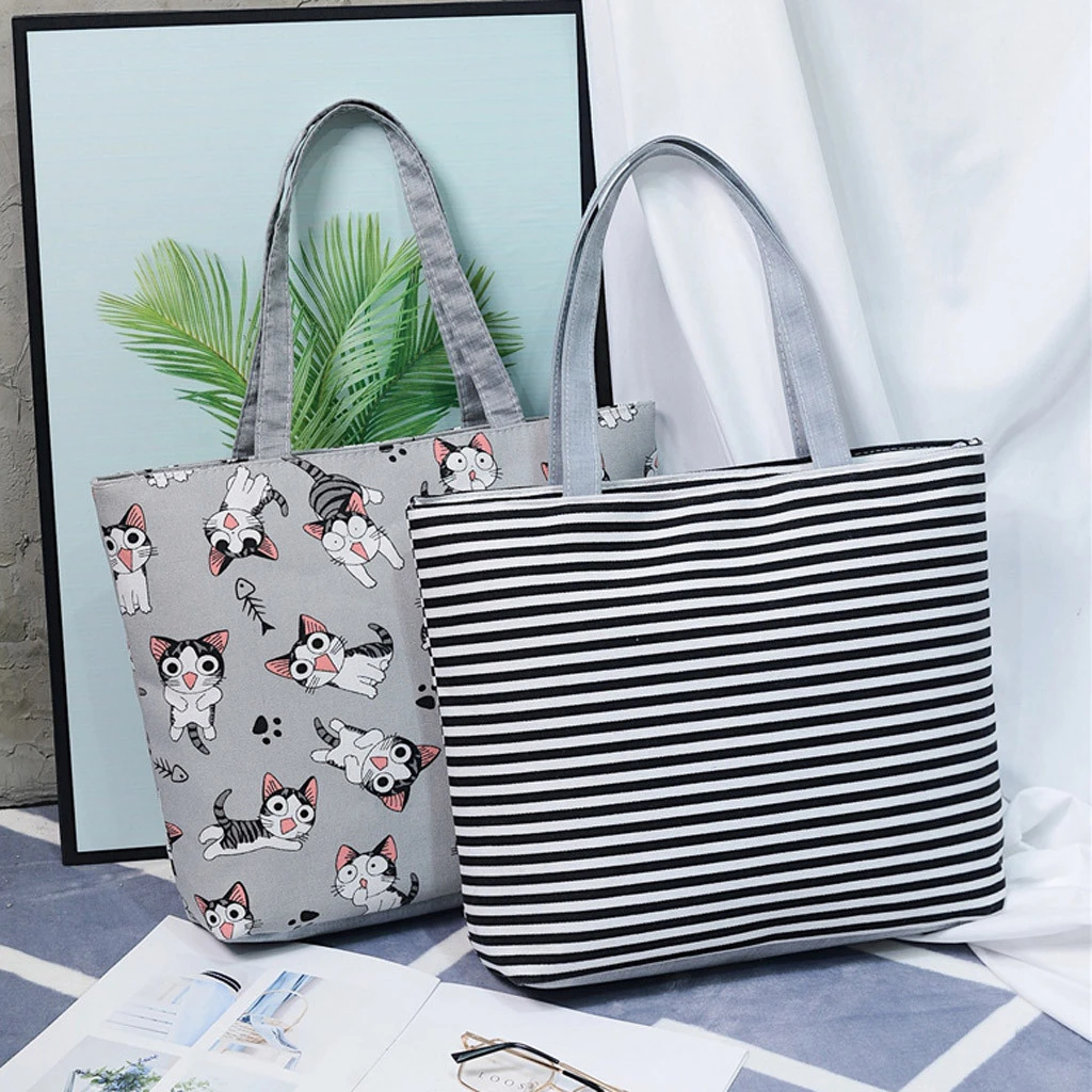 Fashion Durable Women Student Canvas Tote Single Shoulder Bag Tote Check Plaid Female Flax Eco Reusable Shoulder Shopper 820