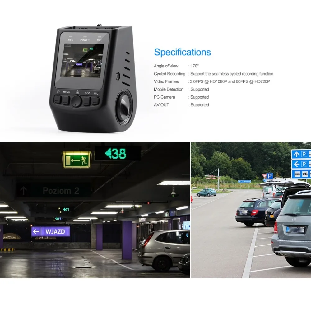 

HD 1080P B40 Wedge Car Camera & DVR with Integrated 1.5 LCD 30fps Motion Detection G-Sensor Viewing Angle