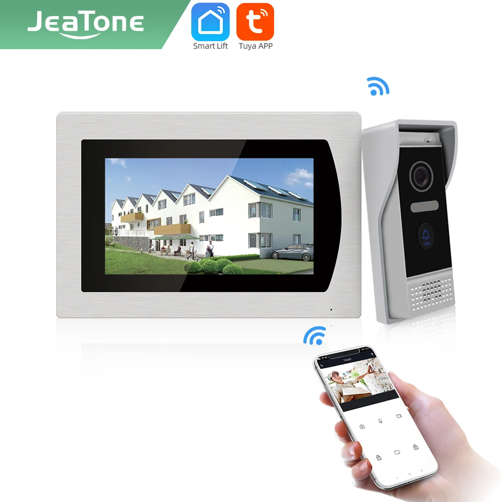 Умный видеодомофон Jeatone Tuya 7 дюймов для дома Wi Fi пульт дистанционного управления