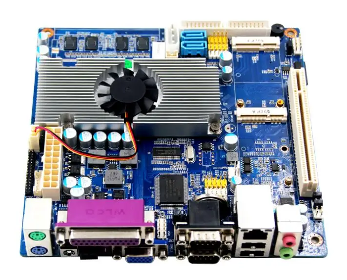 Новая встроенная промышленная мини-материнская плата ITX для Atom N450 cpu материнская плата Mini ITX с 2G ram 5COM поддержка LVDS+ VGA 12VDC ATX