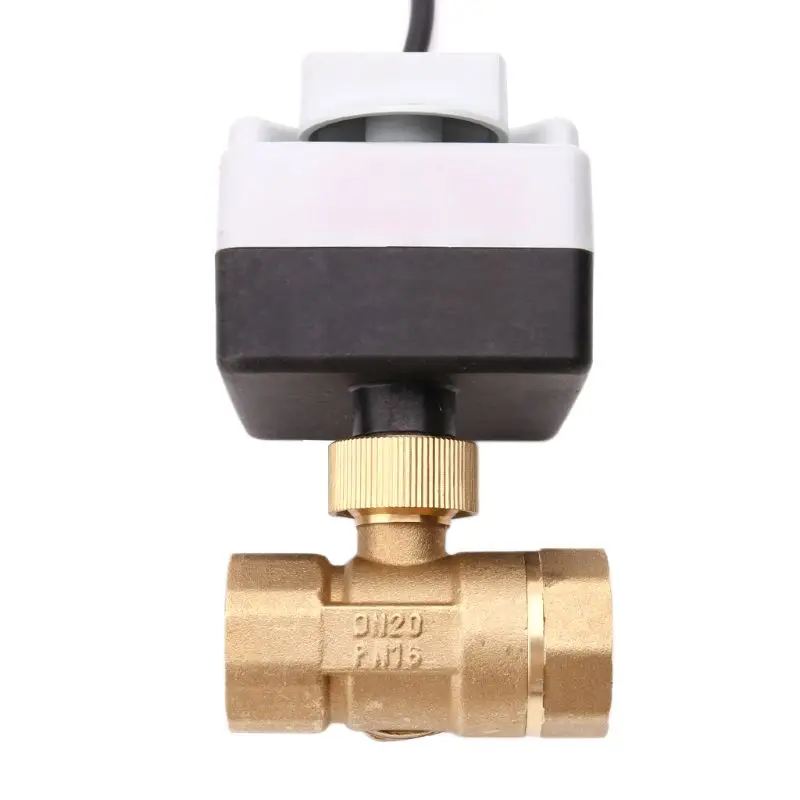 AC 220V 3-way Electric Motorized Ball Valve Three-wire Two Control For Air Conditioning