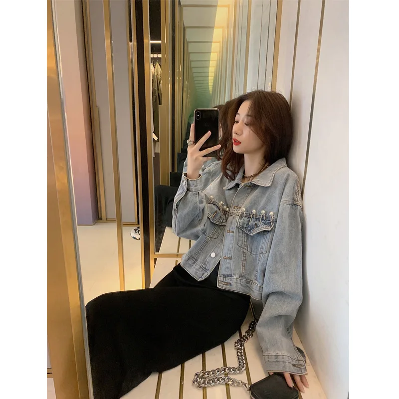 

Jeans Coat Women's Korean-style Loose-Fit 2019 New Style Online Celebrity Early Autumn Versatile Short Autumn Jacket Spring And