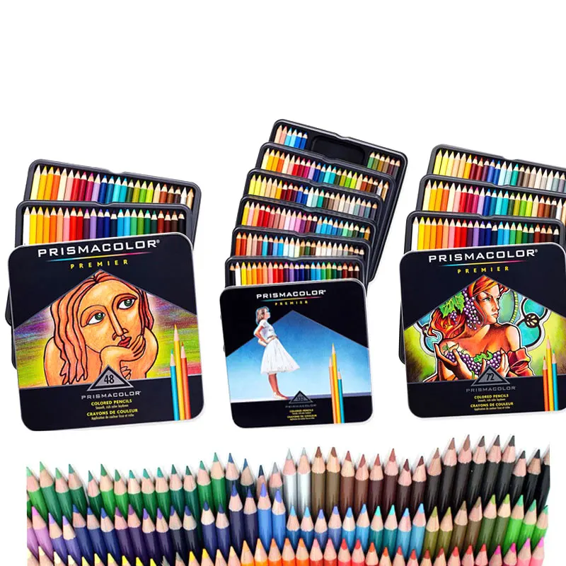  Prismacolor-Juego de lápices de colores para dibujo artístico, caja de hierro de lujo,  / / /  colores _