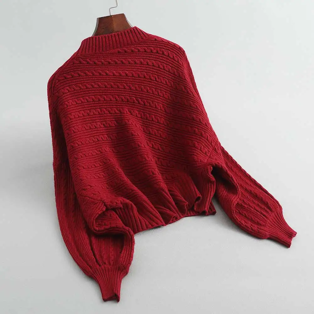 Женский свитер и пуловеры винтажный вязаный воротник-стойка рукав "летучая мышь" женский свитер толстые пуловеры Pull Femme Tricot
