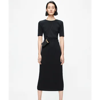 

CP] the same type of 20 new back kink hollow out knitted short sleeve dress in high-end designer brand mall