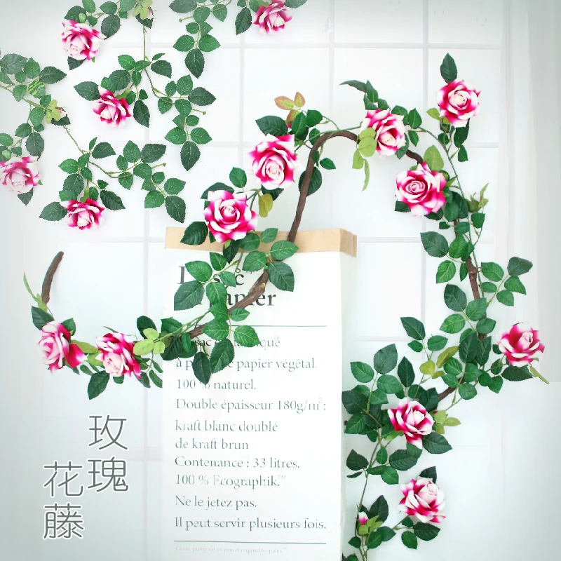 

Free shipping plant false flower vine climbing vine heating pipe air conditioning sewer decoration shelter indoor ceiling vine
