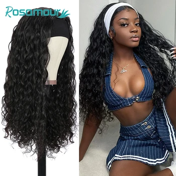 

Human Hair Headband Wig 14"-26" Water Wave Hair Scarf Wig No GLUE Water Wave Headband Wig Human Hair for Women Easy Wear