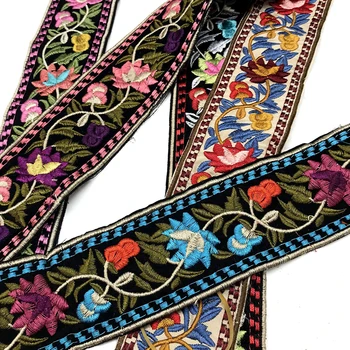 

Ethnic Embroidered Lace Trim Jacquard Ribbon for Garment Accessories DIY Craft Making Flower Sewing