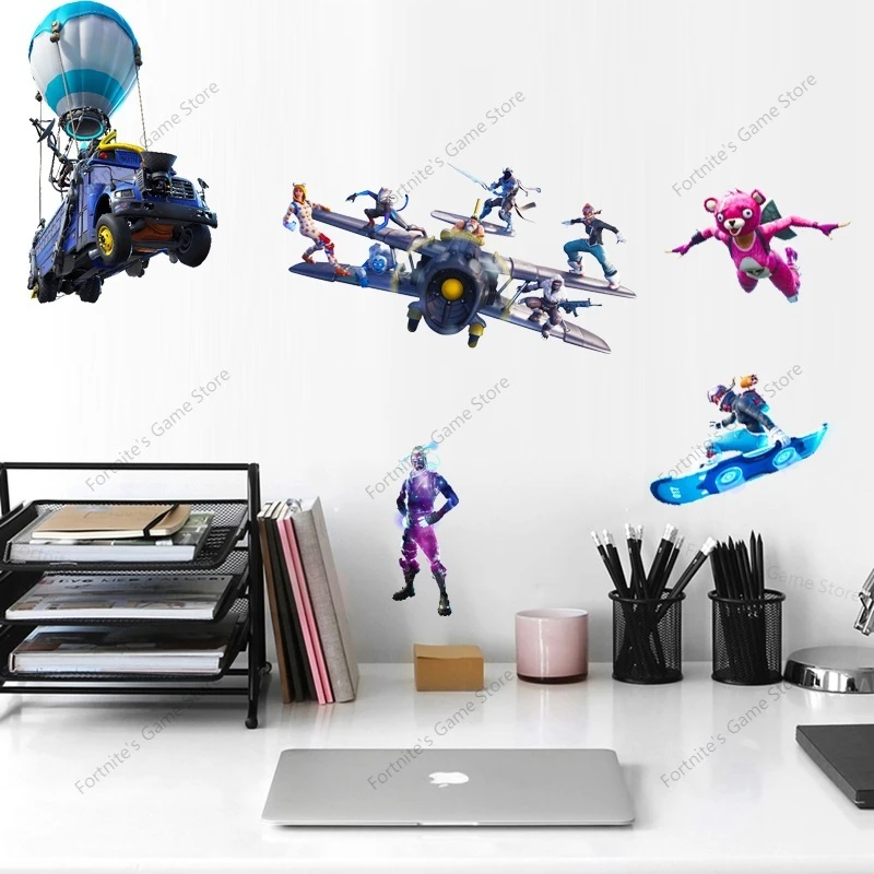 Fortnite Wall Stickers Decor Living Room Decoration Fortress Night Graffiti Game Stickers Pvc House Bedroom Anime Figure Movies Tv Aliexpress