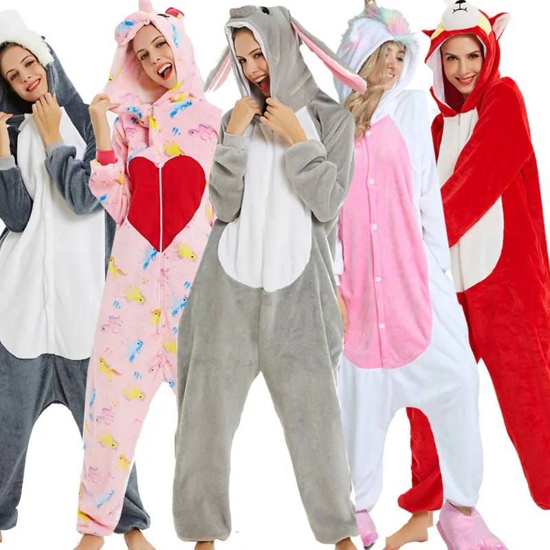 

winter unisex adult men women kigurumi onesie christmas party home onesie animal cartoon unicornio flannel onesies loungewear