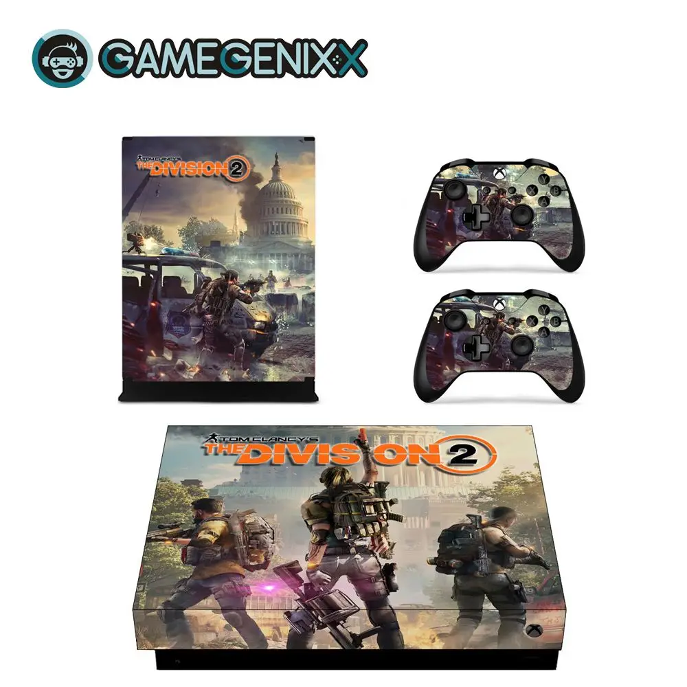Защитная Наклейка на кожу GAMEGENIXX для консоли Xbox One X и 2 контроллеров-Division 2