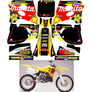

For SUZUKI RM125 RM250 1993 1994 1995 Graphics Decals Stickers Custom Number Name 3M Full Motorcycle Backgrounds Accessories