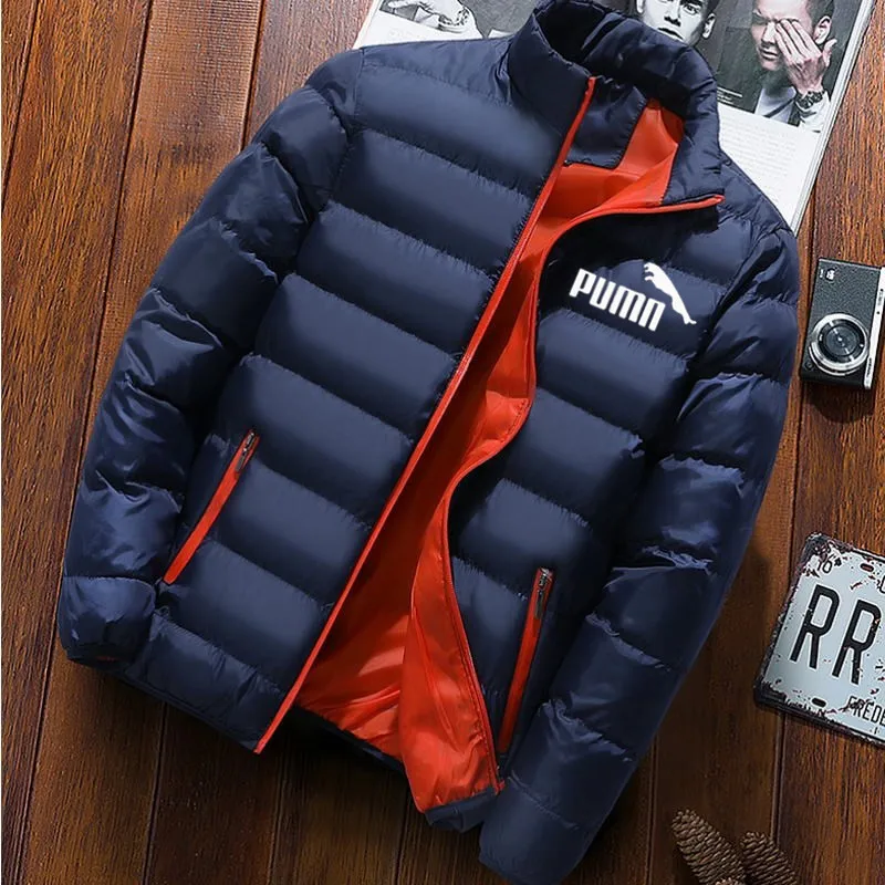 

Brand Men cheetah Parka Cotton Padded Winter Jacket Mens Warm Jackets Male Solid Stand Collar Zipper Thick Coats Down Parkas