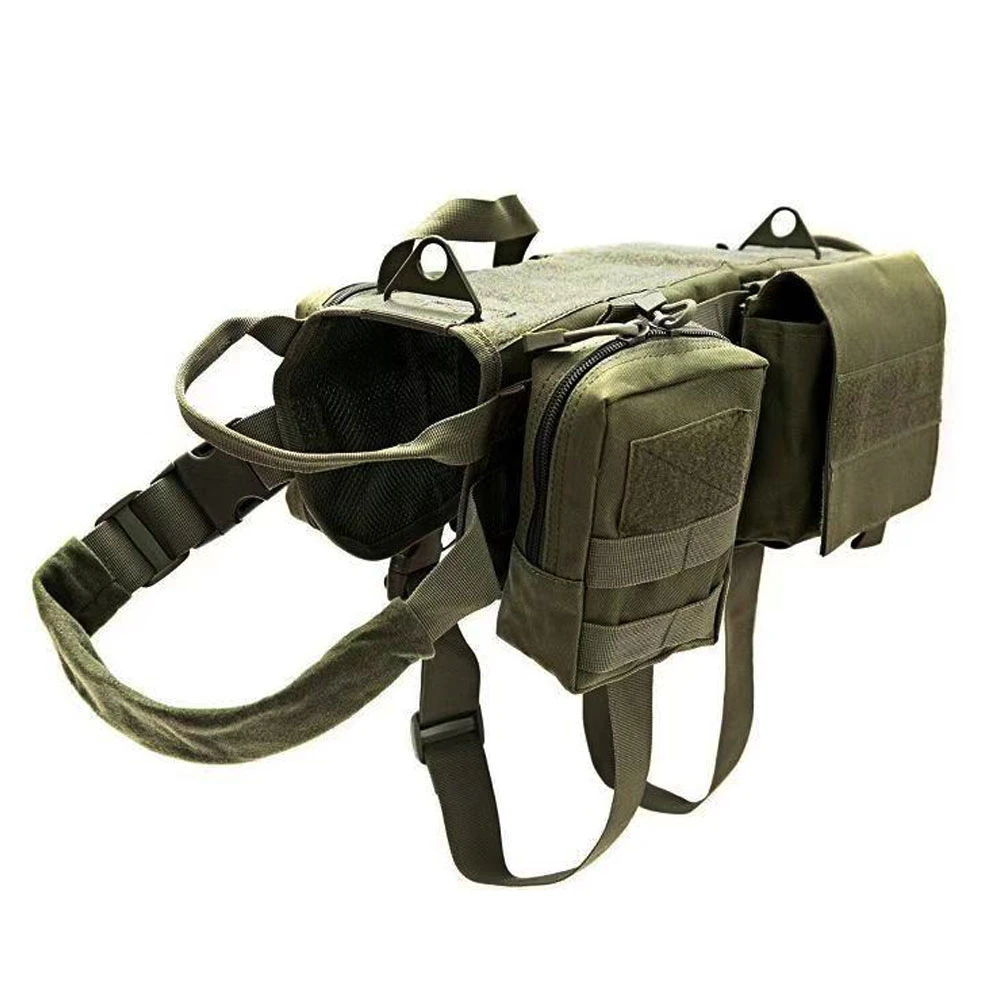 Tactifans K9 Training Software Improved Tactical Dog Harness Vest Pet First Aid Attatchment Pouch Accessories 600D Nylon Molle