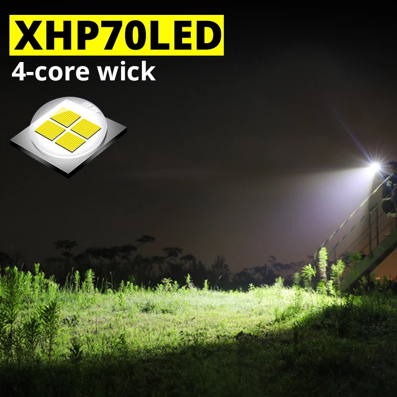  XHP70 Super Bright Glare Flashlight USB Charging 26650 LED Multifunctional Outdoor Aluminum Alloy Z