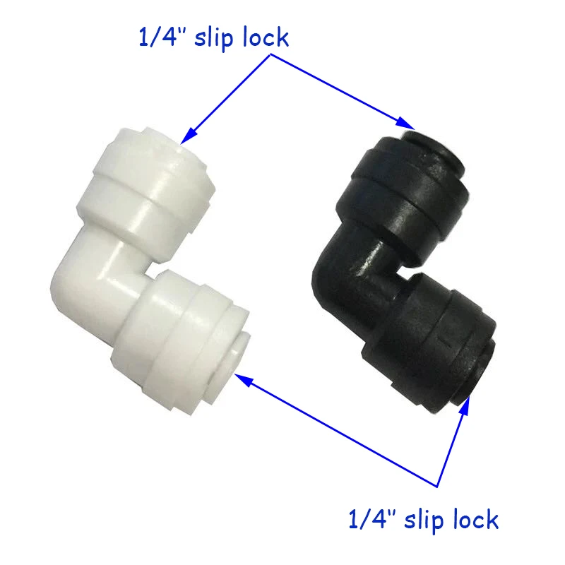 

L Type Quick Connecting 90 Degree Butt Quick Connectors Pipe Fittings Low Pressure Slip Lock for 6.35mm 1/4" Hose Fitting