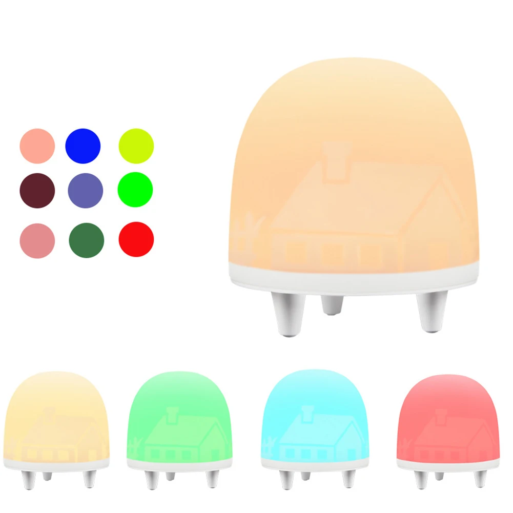 Dimmable детский Светодиодный Светильник-ночник с сенсорным управлением для детей, перезаряжаемый мини-светильник, мягкий силиконовый спальный портативный, меняющий цвет