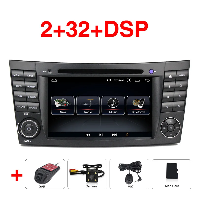 Для Mercedes Benz e-класс W211 E200 E220 E240 E270 E280 200-2008 W219 Android 9 автомобильный dvd Радио мультимедийный плеер с gps DSP - Цвет: 2G Add Camera DVR