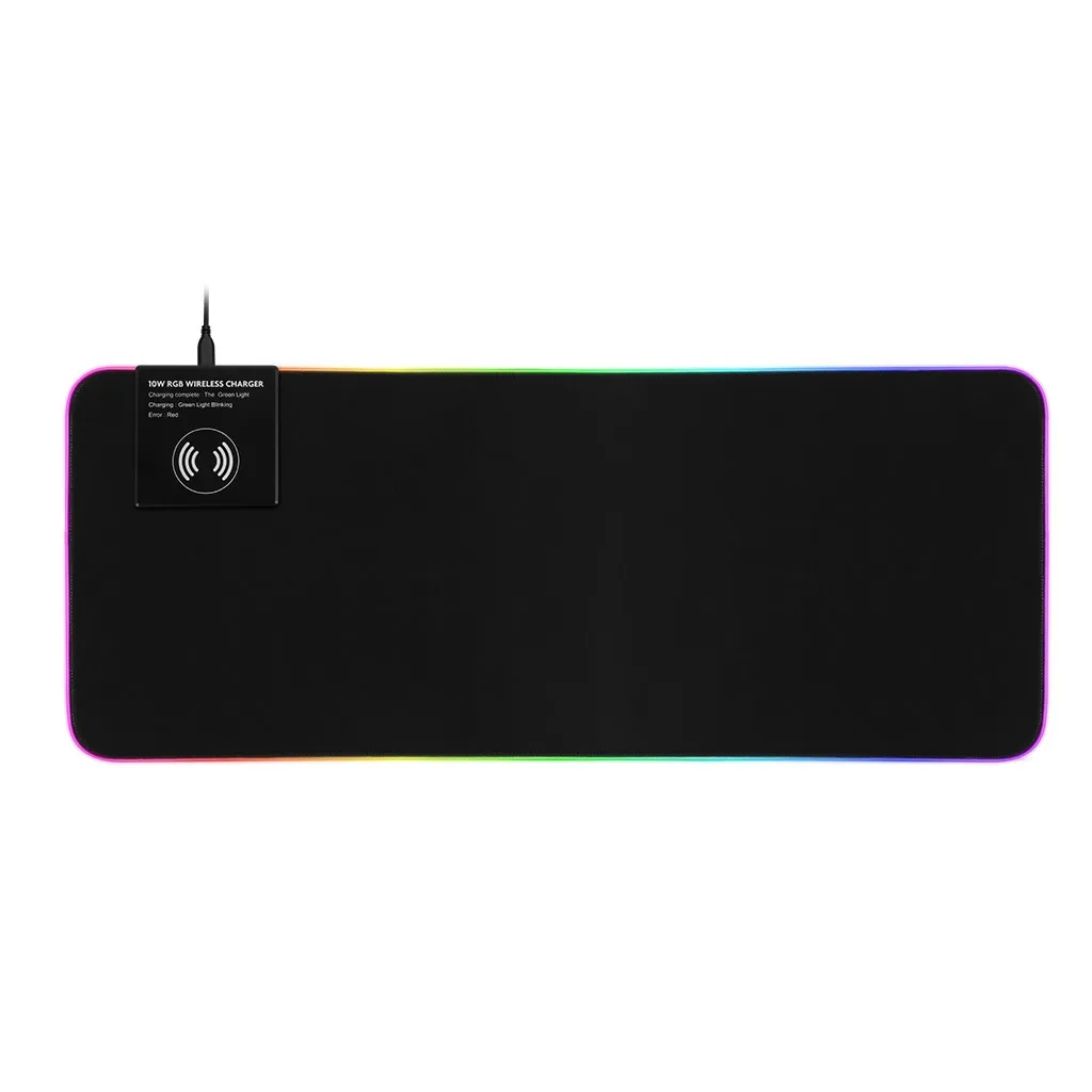 Черный USB с подогревом большой USB проводной светодиодный RGB красочное освещение игровой коврик для мыши Коврик для мыши нескользящий ноутбук компьютерная мышь коврик 80*30 см z1206 - Цвет: Черный