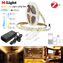 Zigbee CCT Controller + 12V 5050 3500-6500k CW/WW Color temperature CCT LED Strip Light Kit For zigbee 3.0 Hue-b Alexa Echo plus