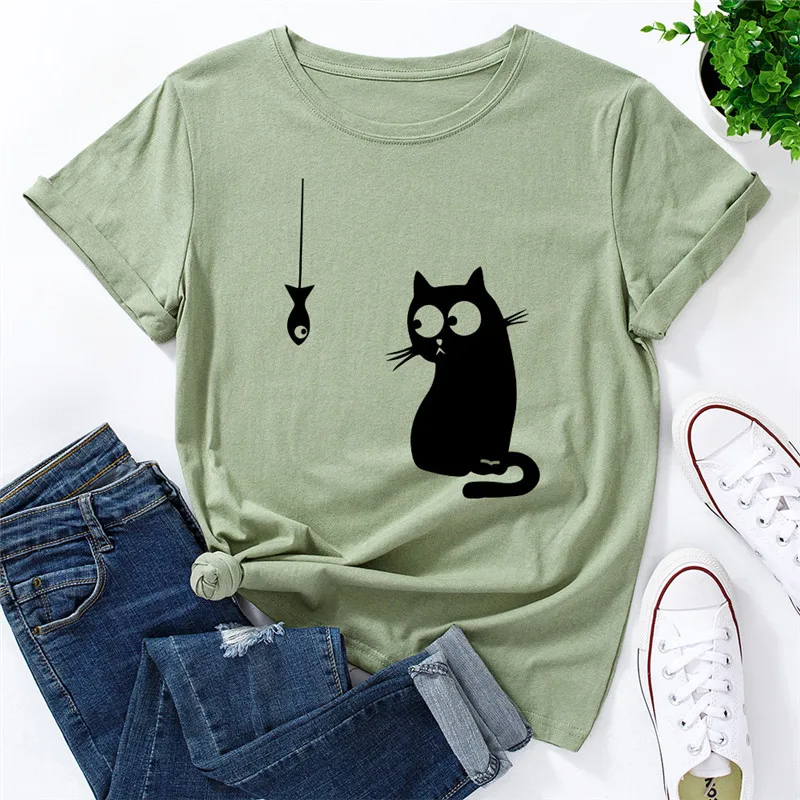 funny fish cat t shirts for women gifts for cat lovers cat themed gifts