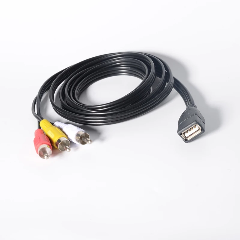 Duttek Cable USB a 3 RCA 1,5 m divisor de audio y vídeo USB 2.0 A hembra a 3 RCA A hembra cable adaptador compuesto AV para TV y PC 