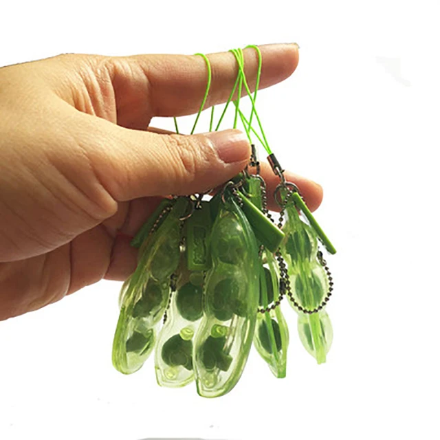 Color Fidget Toy Antistress Squeeze Edamame Relieve Stress Toy Pop Lovely it Squeeze Beans Surface Emotion Figet Toys Keychain 1