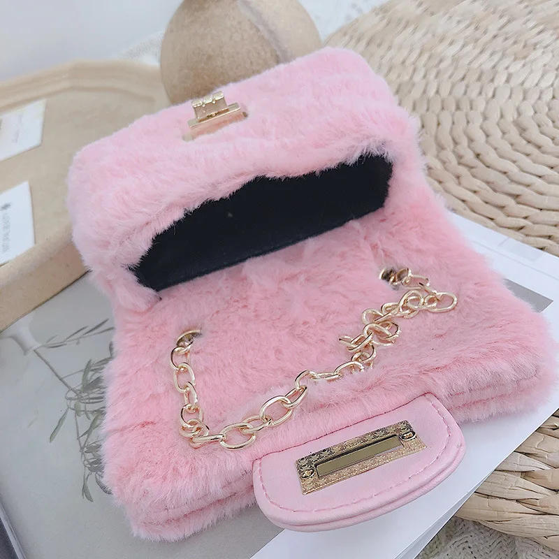 

Children Color Plush Bag New Style Cartoon Princess Oblique Bag Baby Nursery Funny Lock Shoulder Bag