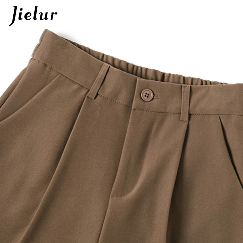 Jielur Fashion Female Pants Spring Straight Black White Khaki Trousers Suits Formal Casual S-XL New Women's Pants Harajuku