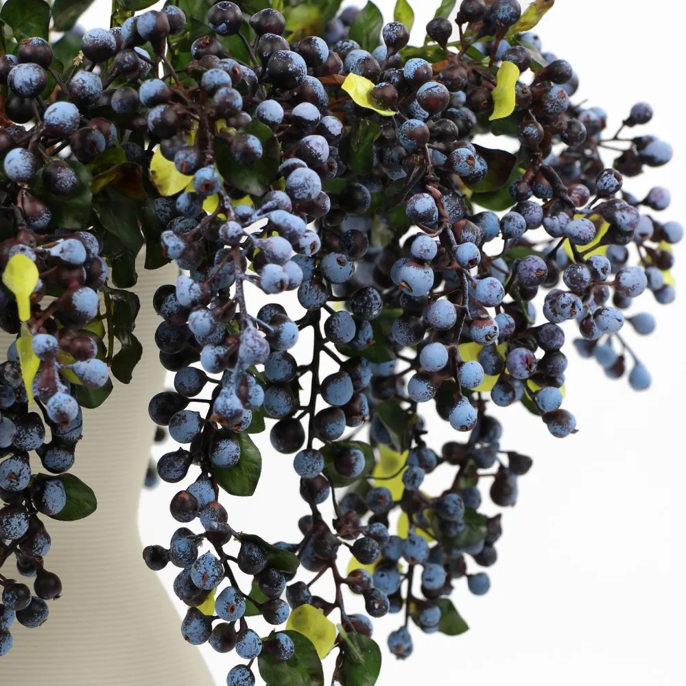 navy blue berries on stems for decoration
