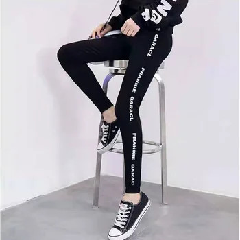 

Printed Fitness Push Up Leggings Women Kintted Cotton Casual Sport High Waist Workout Legins Slim High Elastic Black Pants Femme