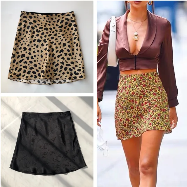 Women Silk Satin The Naomi Wild Things Leopard Print Sexy Elastic High Waist Easy 90's Slip Midi Skirt 6