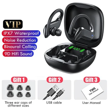 

TWS Bluetooth Earphone Led Display Wireless Earplugs With Mic Stereo Music Earbuds Waterproof Noise Cancelling Gaming Headsets