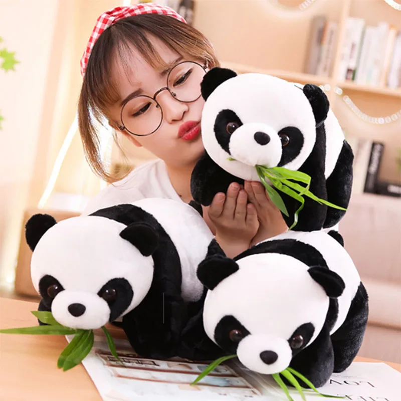 Симпатичная имитация панды плюшевая кукла игрушки для девочек лежащий медведь